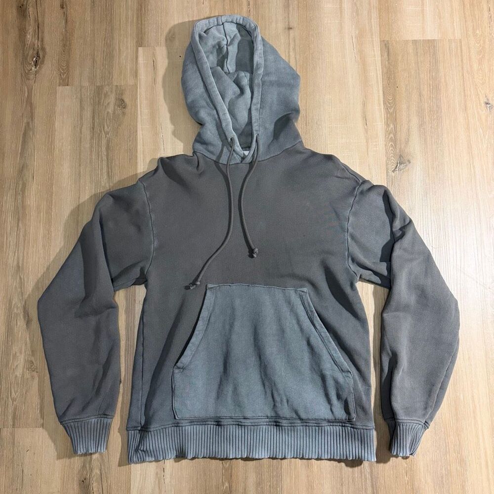 Cotton Citizen Vintage Washed Gray Hoodie Sz XS Ribbed Cuff Oversized Boxy Chic